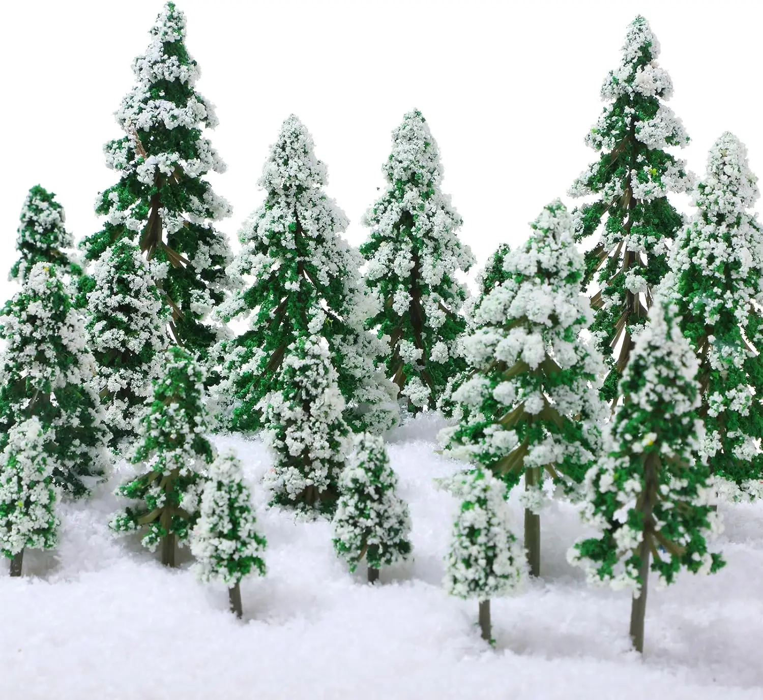 19 Stück Weihnachtsbäume, Miniatur-Baum, Diorama-Zubehör für Zuglandschaft, Architektur, DIY, Handwerk, Gebäude, Modelllandschaft, Landschaft