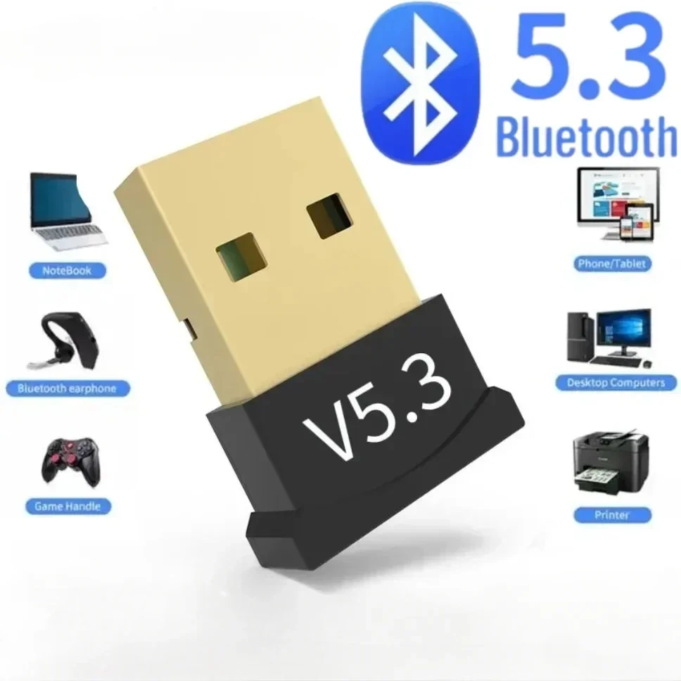 USB Bluetooth 5.3 Adapter Wireless Bluetooth 5.1 Dongle Adapter for PC Laptop Wireless Speaker Audio Receiver USB Transmitter