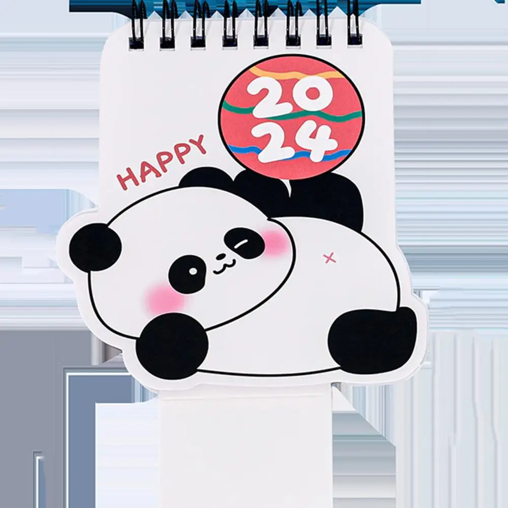 かわいいパンダパターンのデスクカレンダー、優れた新世代のプランナー、家庭と学校、学生のためのオフィス時間、新年、2024