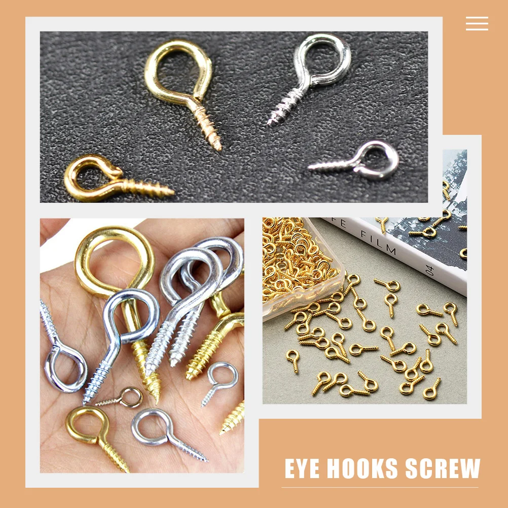 

2 Boxes Heavy Duty Iron Hooks Screw for Pendant Ornaments Durable Self Tapping Eye Screws Bolt Hooks, DIY Jewelry Making