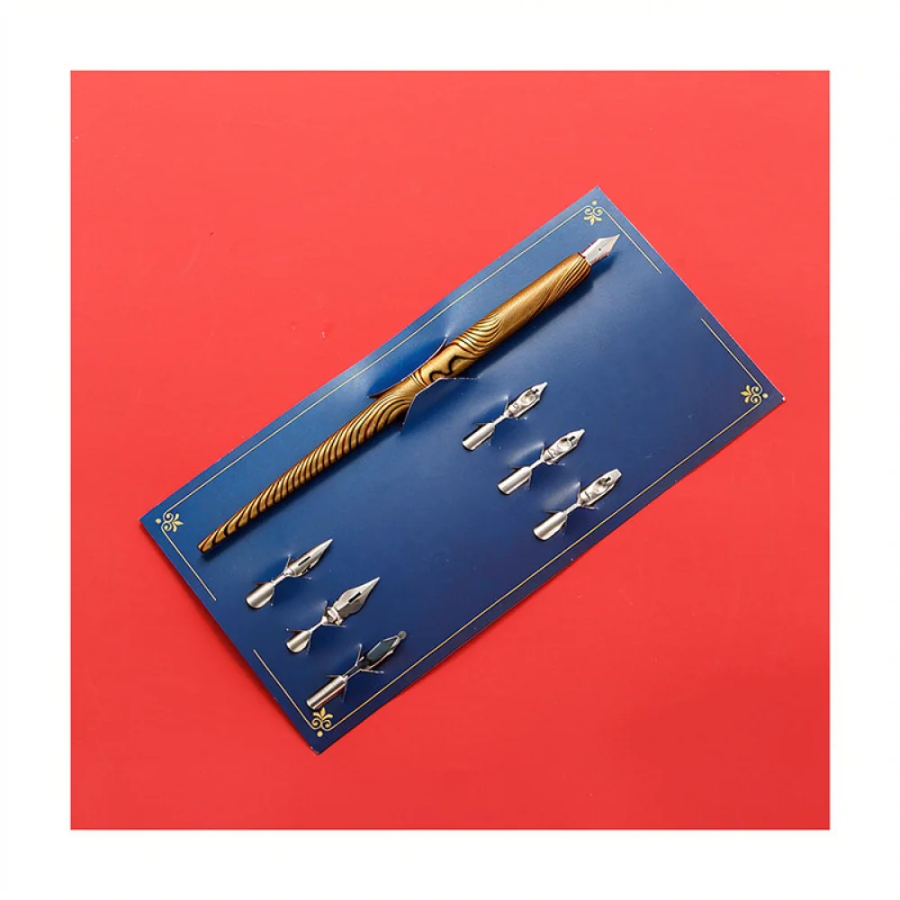 Professional Calligraphy Nib Holder Wooden Dip Pen Set For Hand Lettering Comic Drawing Sketching Writing Art Tool Kit