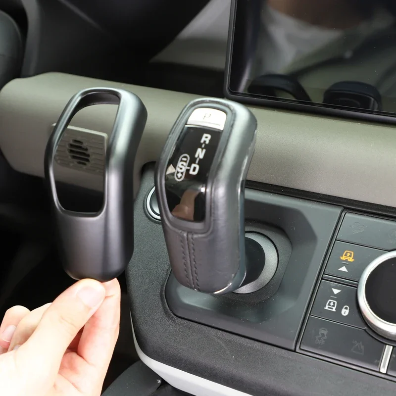 

For Land Rover Defender 90 110 130 2020-2024 ABS Matt Black Car Gear Shift Head Cover Trim Stickers Car Accessories