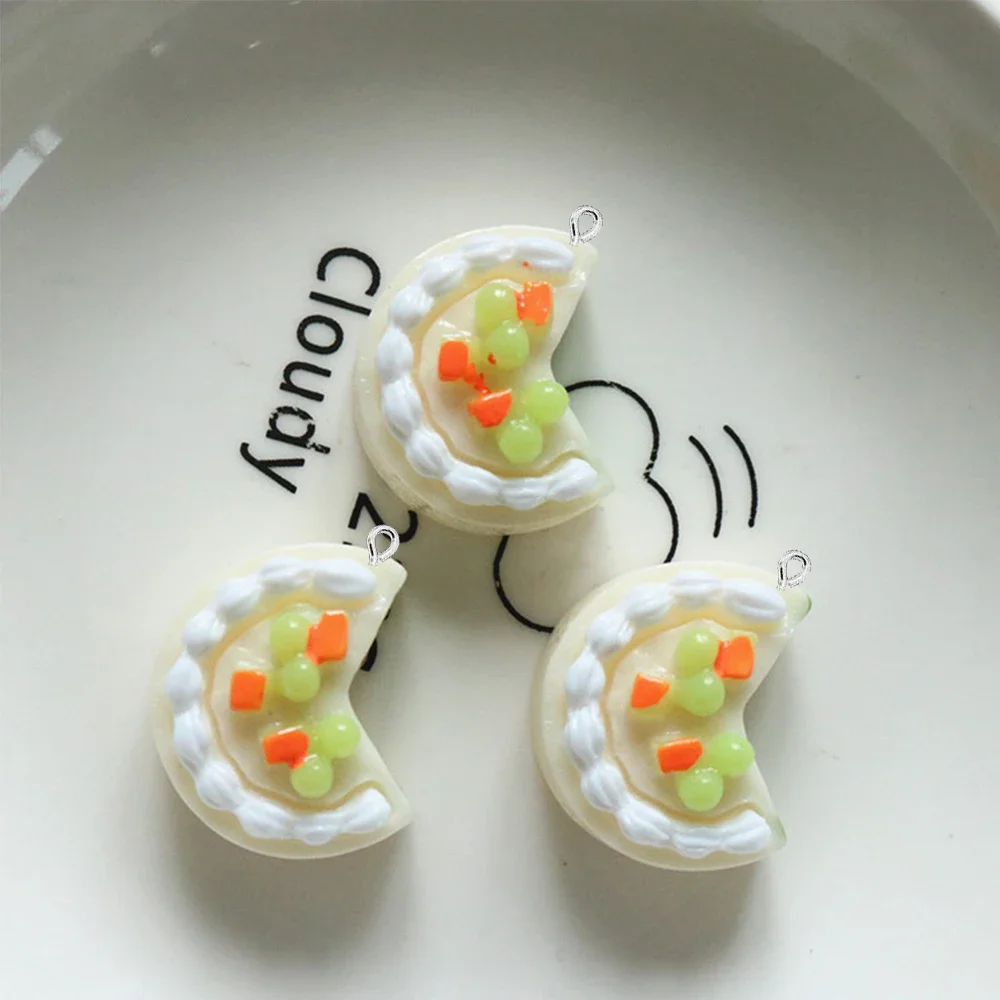 10PCS 21x17mm Notched Cake Series Flat Back Charms For Earrings Bracelet Hairpin DIY Jewelry Pendants Decoration Accessories