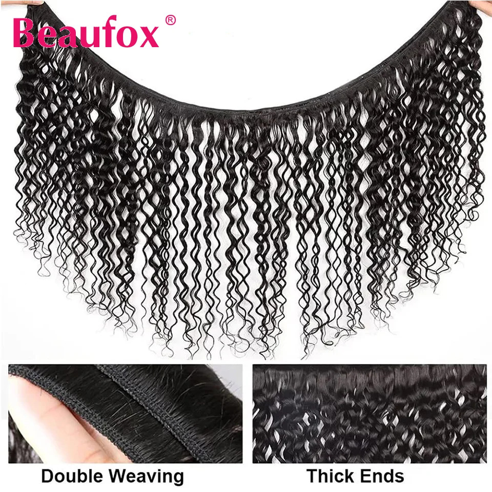 Beaufox 12A Water Wave Human Hair Bundles Malaysian Hair Weave Bundles Deal Human Hair Unprocessed Curly Human Hair Bundles 30”