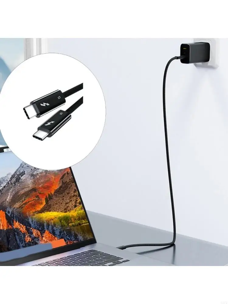 Black USB C Cable 240W Charging and 120Gbps Data for Desk Use 83CF