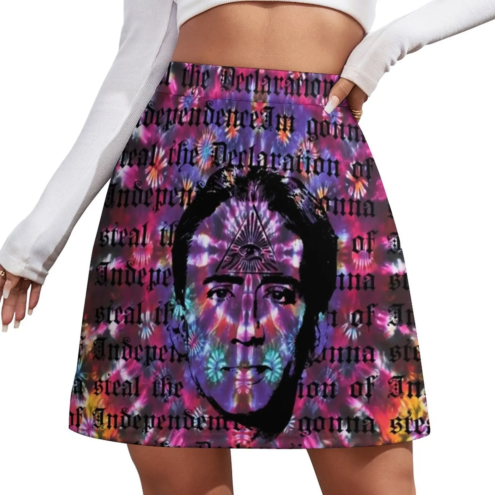 Nicolas Cage Third Eye Skirt Tie Dye Shambhala Trendy Mini Skirts Summer High Waist Design Street Fashion Casual Skirt Big Size