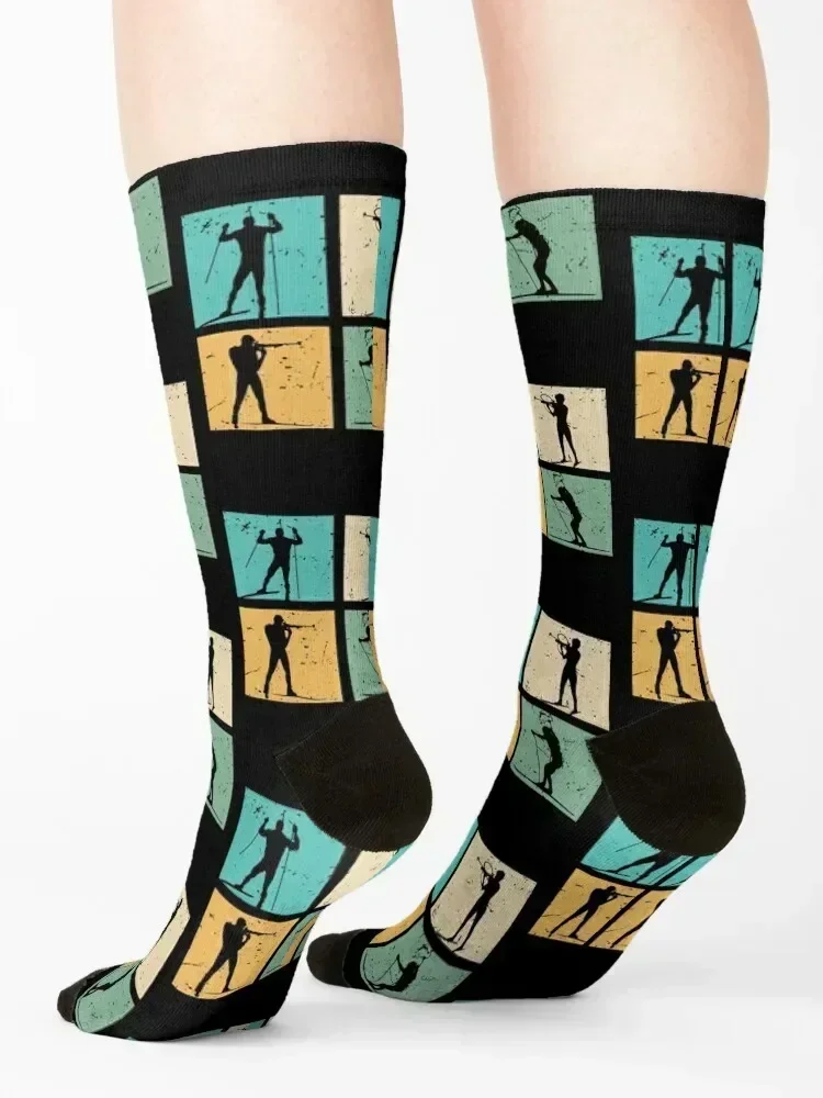 Biathlon Skiing Cross Country Skiing Biathlete Gift Skier Socks luxury set kids Socks For Men Women's