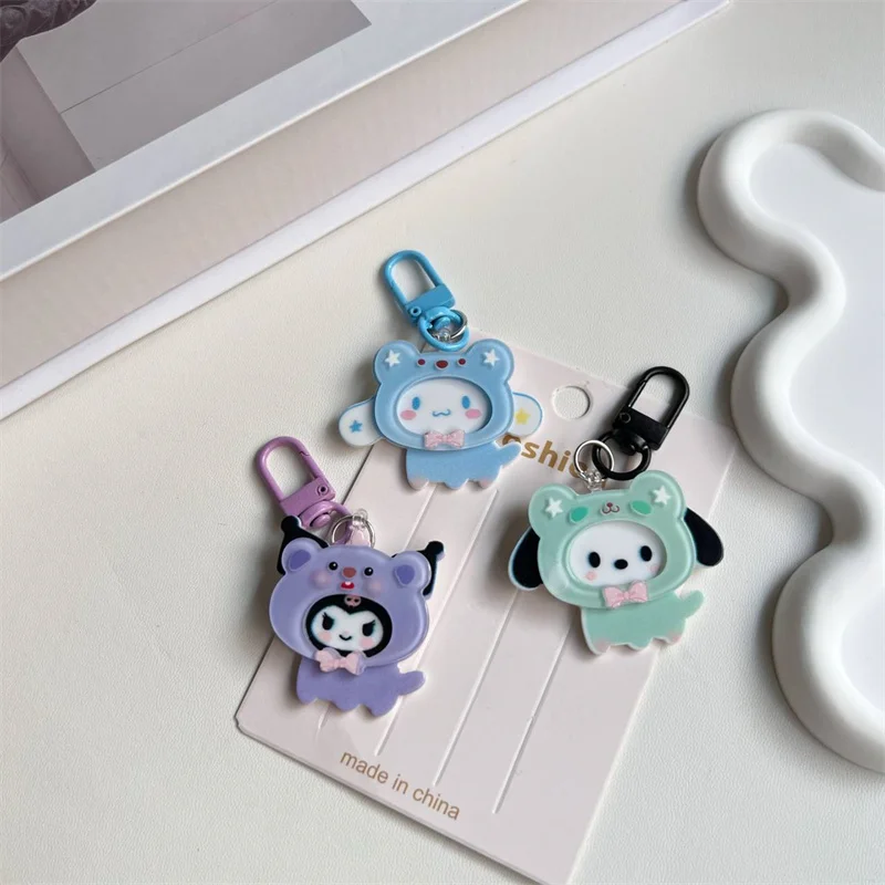 2024 Sanrio Acryl Schlüssel bund Anime Hallo Kitty Kuromi Puppe Schlüssel ring Kawaii Cinna moroll meine Melodie Anhänger Schlüssel anhänger Weihnachts geschenk