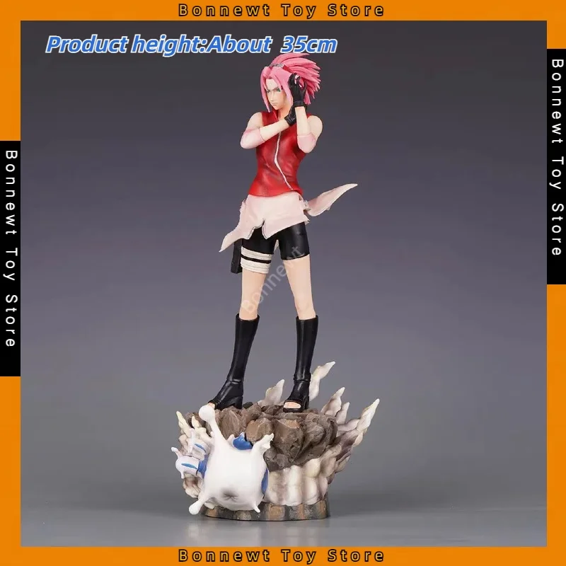 

35cm Naruto GK Haruno Sakura Door God Series Two-dimensional Girl Sakura Model Statue Boxed Figure