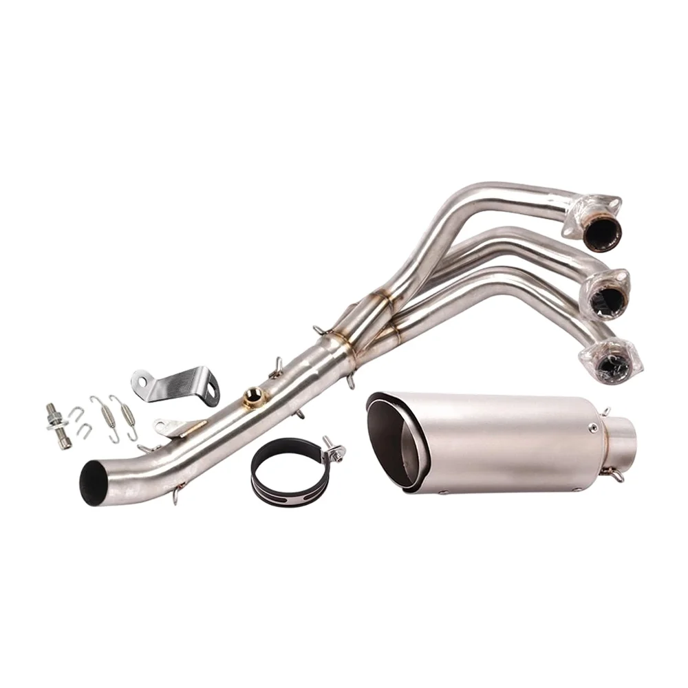 Für Yamaha FZ09 MT-09 2014-23 Auspuffrohre Komplette Auspuffanlagen Krümmer Verbindungsrohr Schalldämpfer Endrohre – Detail 2