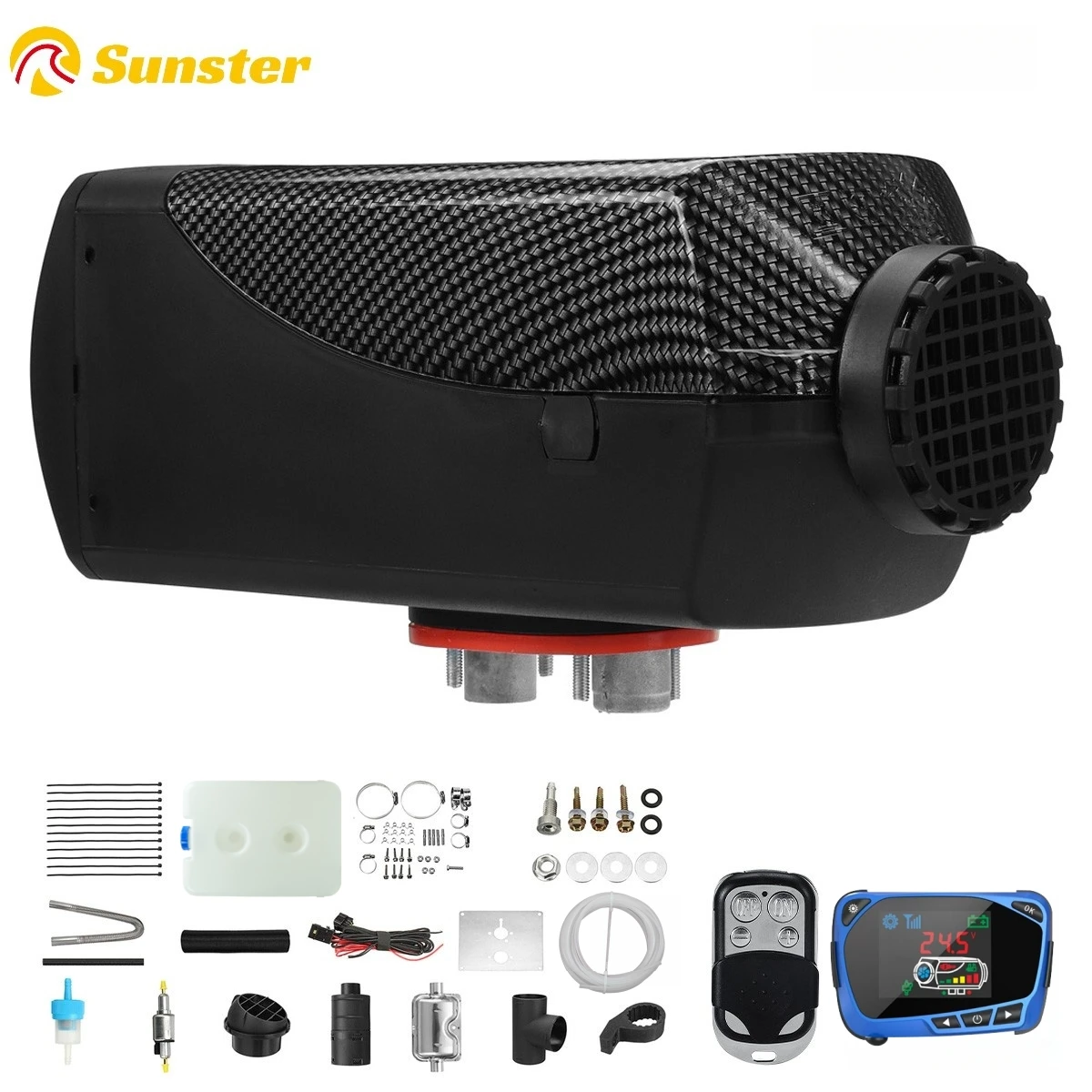 Riscaldatore d'aria diesel 8KW 12V con silenziatori Interruttore LCD e riscaldatore di parcheggio per auto a distanza per riscaldatore di parcheggio diesel per camion rimorchio per auto