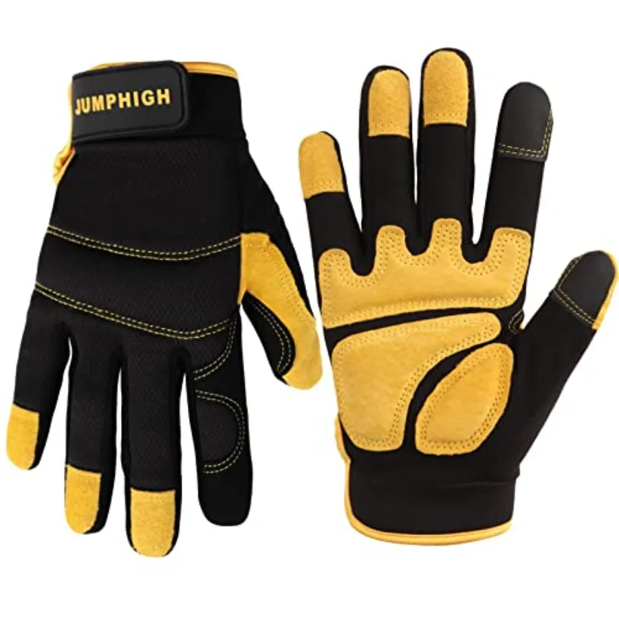 

Safety Work Gloves, Men's Utility Mechanic Working Gloves for All Purpose, Touchscreen Compatible, Flexible Breathable Fit, Knu