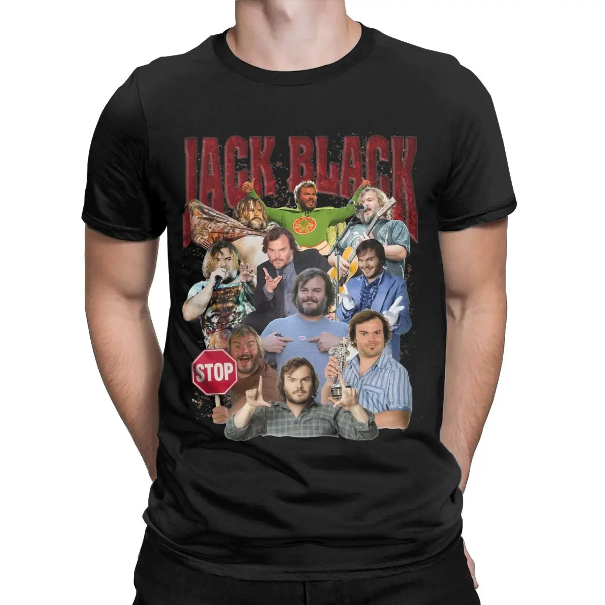 Summer Men Women Retro Jack Black Through The Years T Shirts Accessories Bootleg 100% Cotton T-shirt Clothes Vintage Tee Shirt