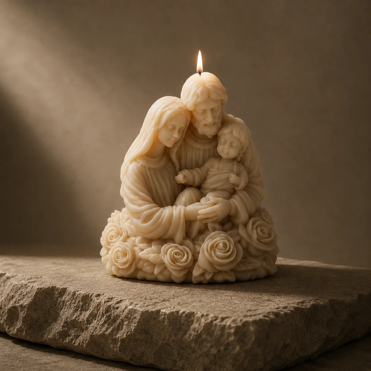 Exquisito molde para velas de la Sagrada Familia, un molde esencial para crear una atmósfera cálida y acogedora, fácil de desmoldar, molde de alta calidad.
