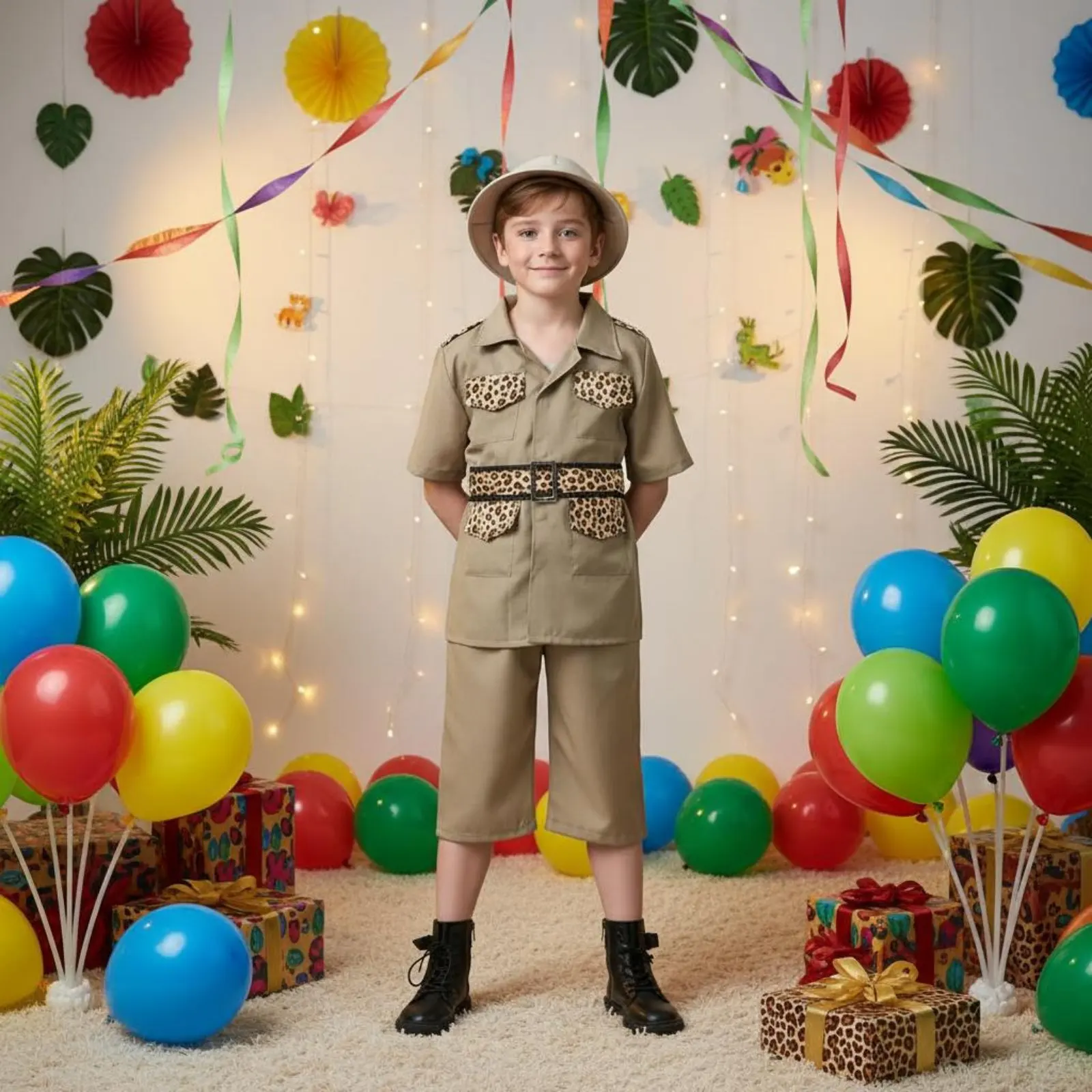 child-wilderness-pathfinder-costume-role-play-creature-ranger-dress-up-set-kids-zookeeper-costume-creature-print-print-trims