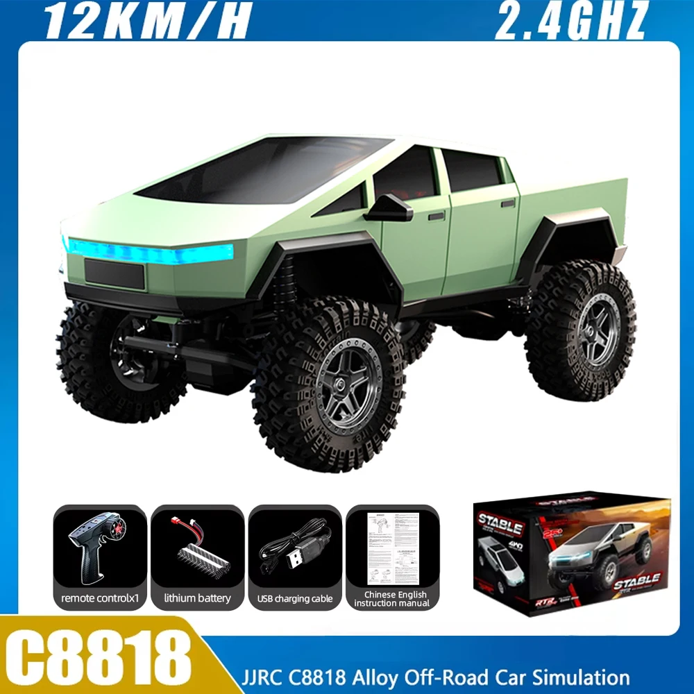 2025 New JJRC C8818 RC Car Pickup Alloy Off-Road Vehicle Simulation Model Remote Control Cars Children's Toy