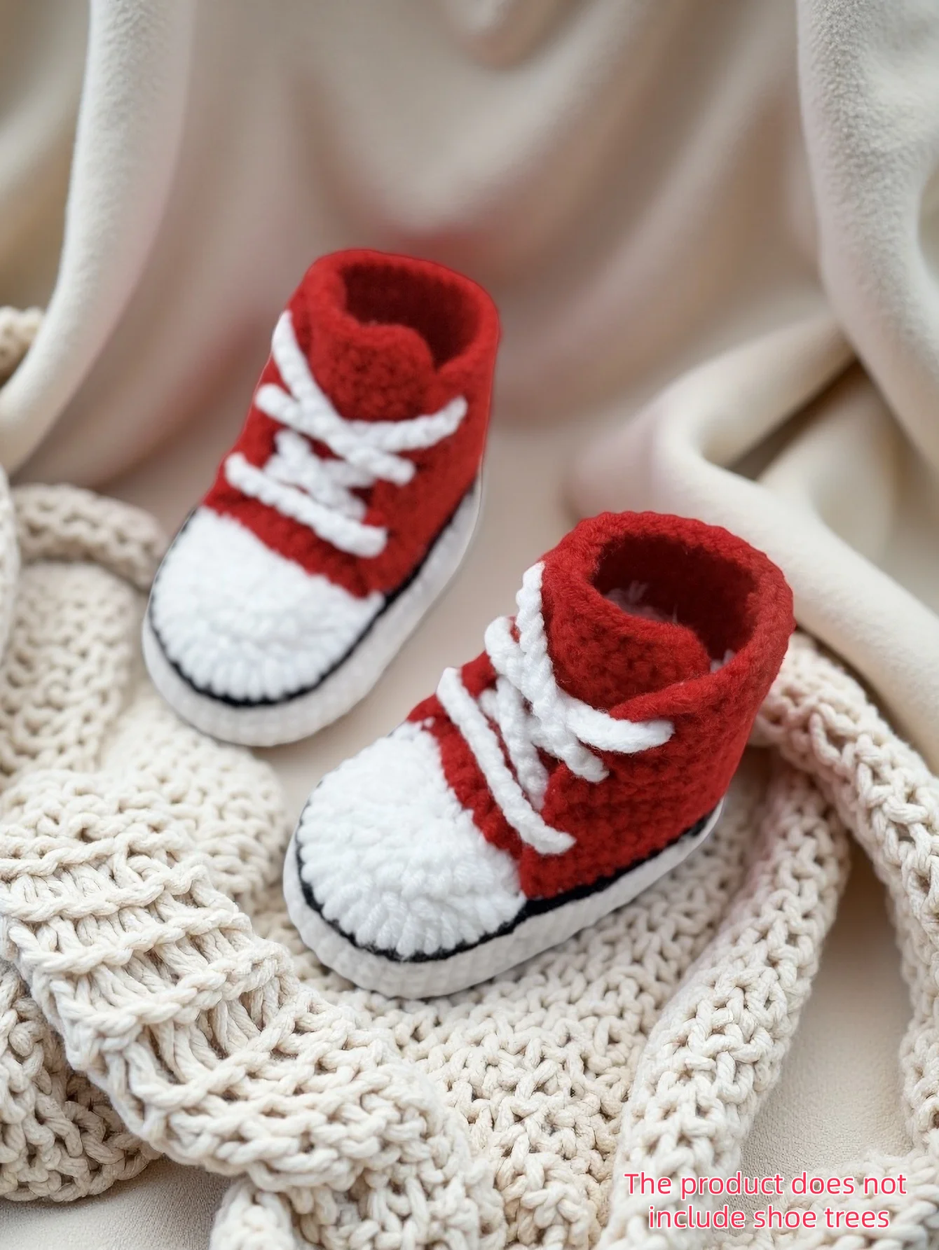 

1 Pair Handmade Crochet Baby Shoes, Black and White Sneaker Style