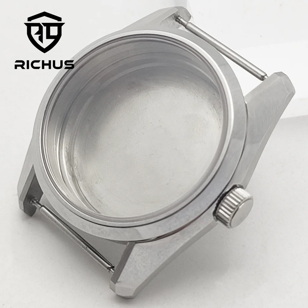 

Корпус RICHUS NH35 36 мм, серебряный корпус для часов, сапфировое стекло, подходит для механизма NH34 NH35 NH36 ETA2824 PT5000 Miyota8215-DG ETA2836