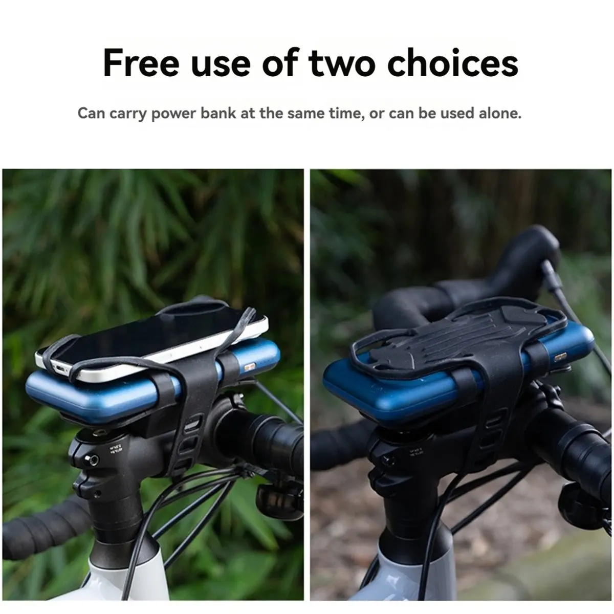 【BUYERS】Bicycle Stand for Recharqeable Cell Phone Silicone Anti Slip Integrated Quick Installation Phone Holder