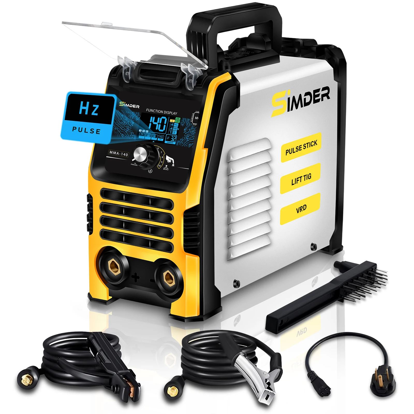 SSIMDER Stick Welder with Pulse ARC 140A ARC/PULSE Stick/LIFT TIG 3 in 1 Welding Machine 110V/220V Pulse Frequency Adjustable Ho