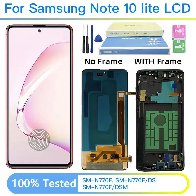 67インチ画面-サムスンノート10ライト-n770f用-lcdディスプレイ-タッチスクリーン-デジタイザー-フレーム付き-サムスンノート10ライト-n770用スクリーン