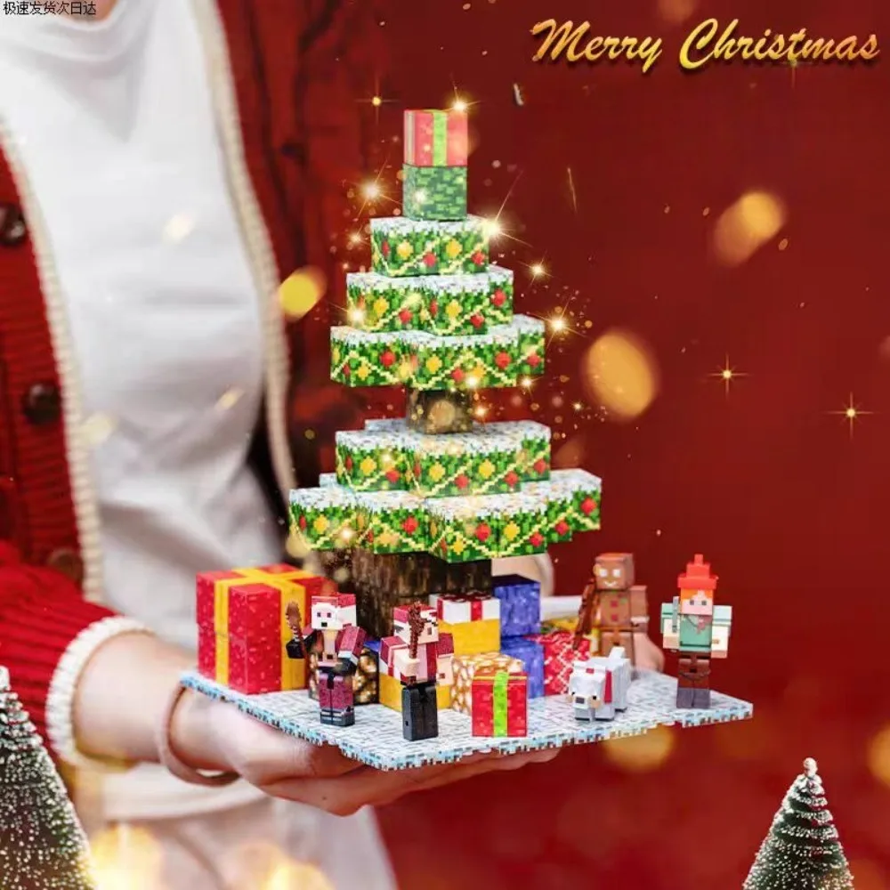 STEM – ensemble de blocs de construction de noël, jouets magnétiques, briques du monde de Mine, Cube aimant Magma, jouet éducatif pour enfants, bricolage