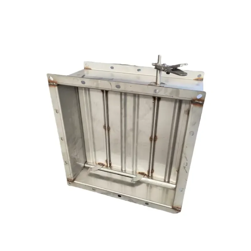 Rectangular 201 304 Stainless Steel Lithium Battery Production Workshop Turbo Type VCD Handle Duct Air Volume Control Damper