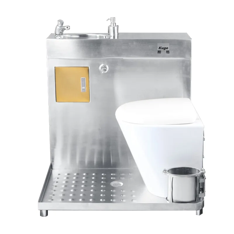 

304/316 Stainless steel toilet with wash basin, integrated toilet for marine RV bathing, biodegradable toilet