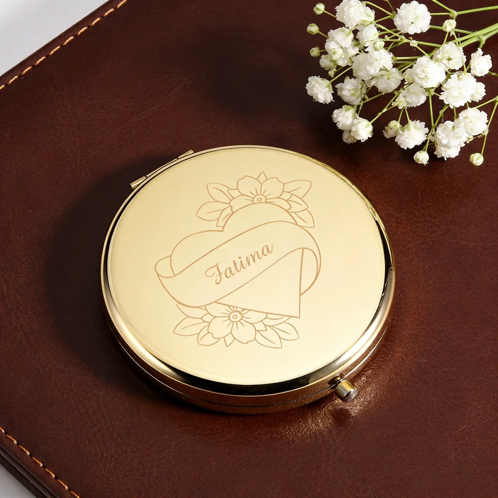 Beauty Makeup Bridal - Miroir de maquillage doré avec symbole