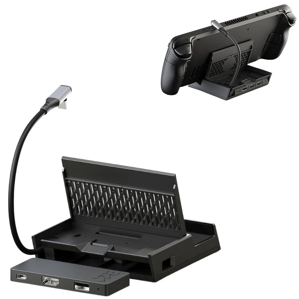 

Портативная док-станция с отсоединяемым USB-C хабом-адаптером для XBOX X Ally/Skull & Co. Держатель для Steam Deck/ROG
