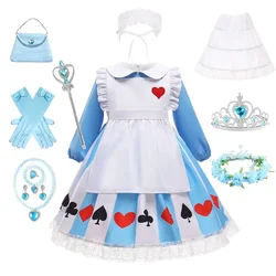 New Sissy Maid Lolita Cosplay Costume Kids Princess Halloween Dress Girls Anime Alice Birthday Party Dress Baby Clothes Outfits