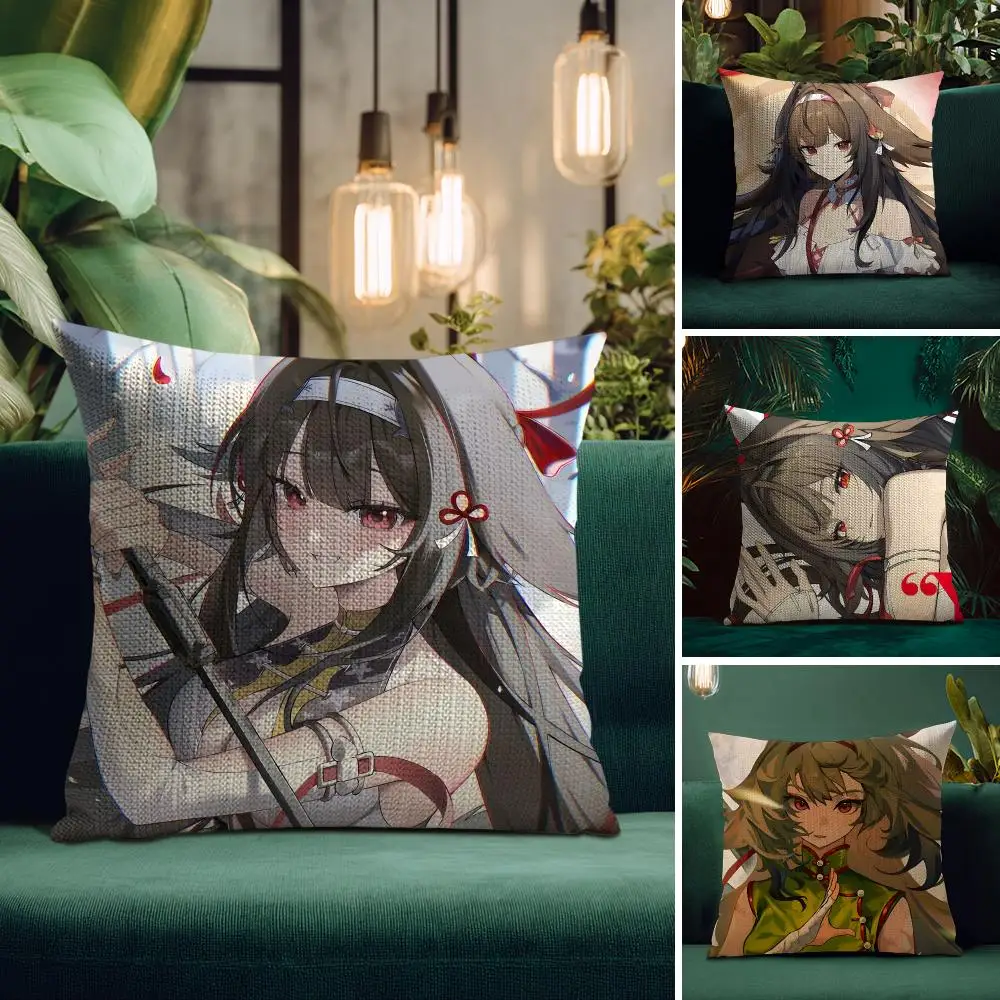 Ye Shunguang Zzz Z-Zenless Zone Zero Cushion Cover Organic Linen Square Pillow Case Durable Non-Allergenic And Kind To Skin
