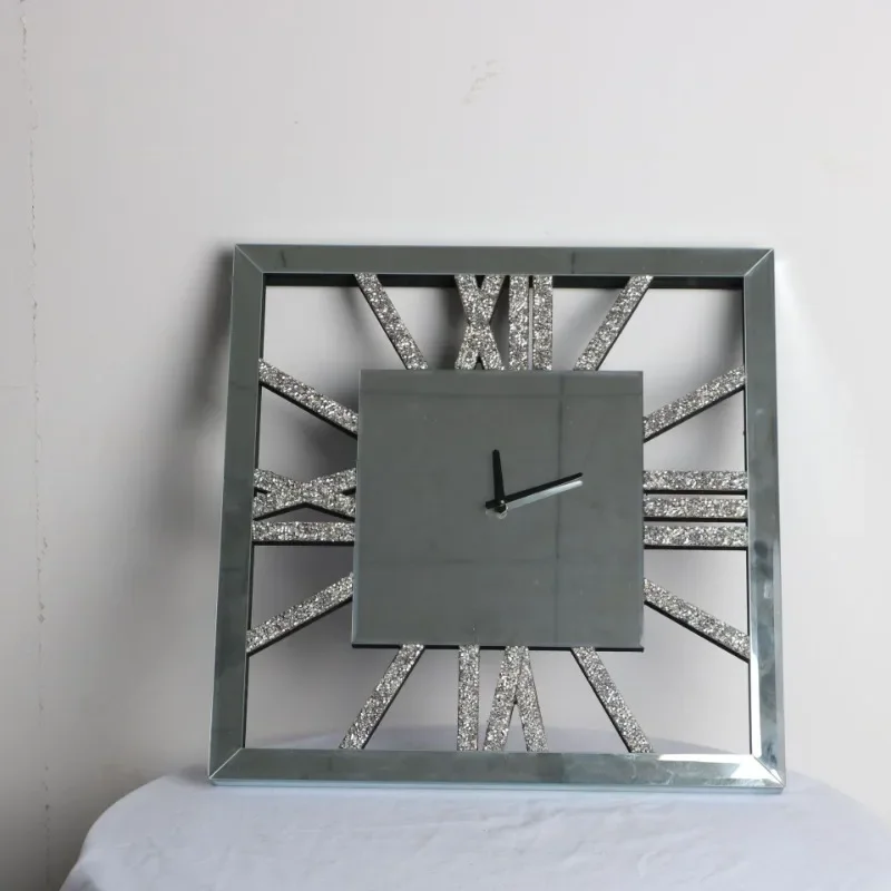

European style watch minimalist living room clock iron art silent digital wall clock creative decoration cross-border clock
