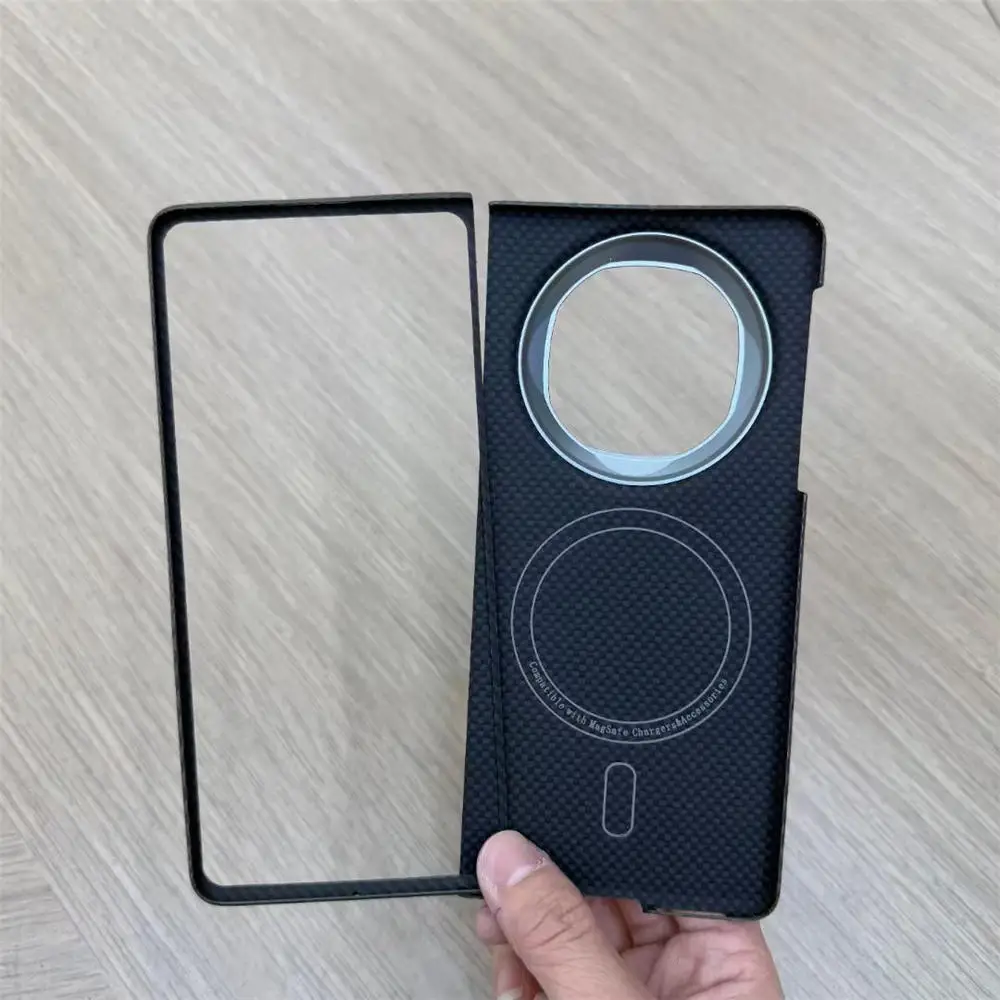 حافظة مغناطيسية فاخرة من ألياف الكربون الأراميد لهاتف هواوي ميت X6 Magsafe
