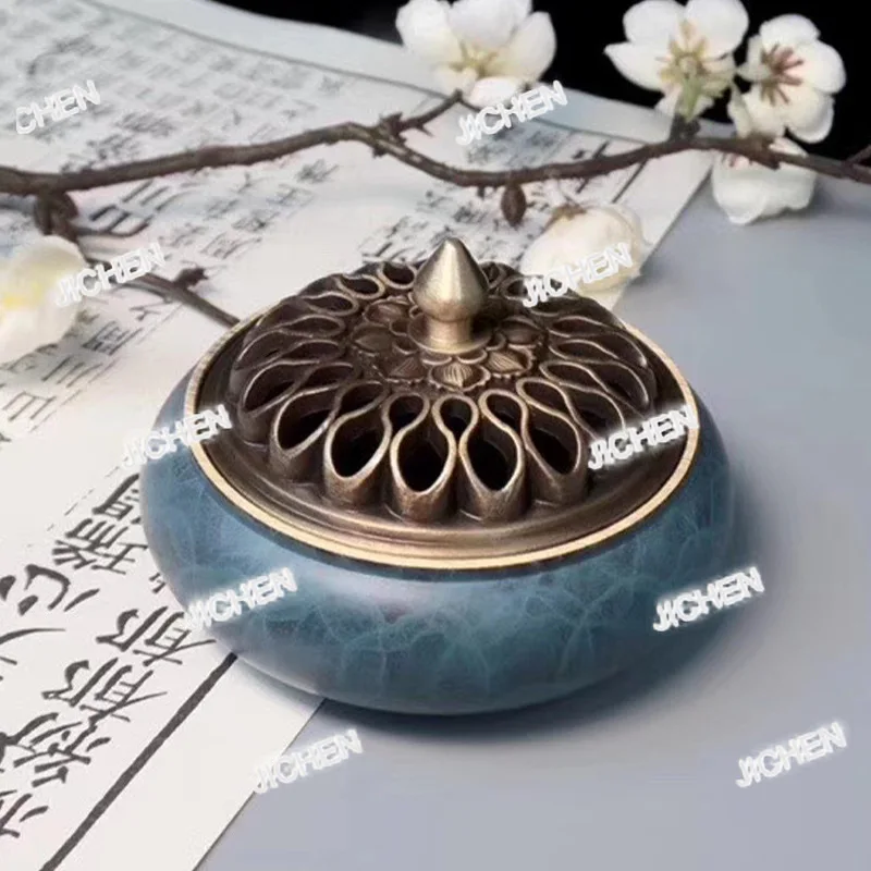 

Neu versandte Artikel Color Copper Indoor Household Agarwood Incense Burner Chinese Wind Pan Incense Burner Ornament Tea Ceremon