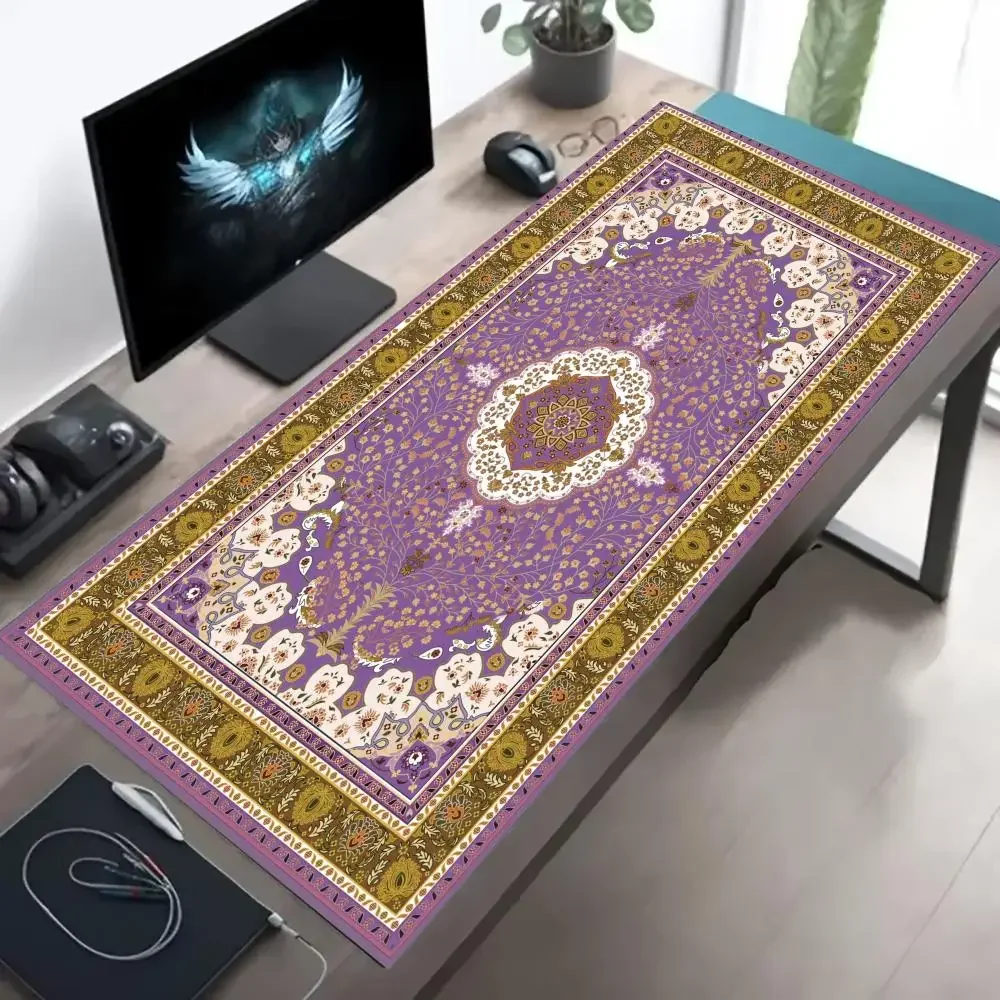 Nuovo tappetino per mouse stile tappeto persiano Tappetino per mouse da gioco di grandi dimensioni XXL Bordo cucito antiscivolo Tastiera per giocatori Tappetino per tablet portatile Tappetino per PC