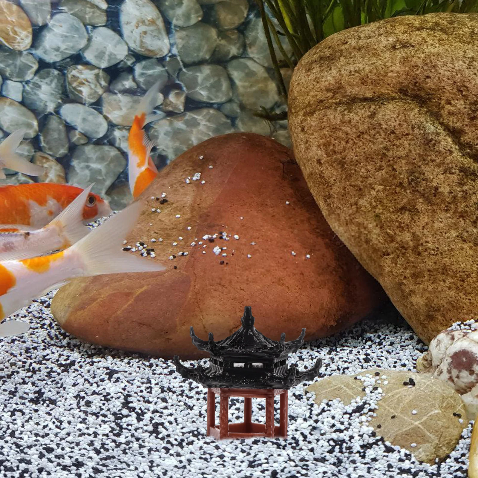 

Sturdy Plastic Rockery Pavilion Decoration Mini Landscape Pagoda Statue for Garden Home Desktop Ornament Miniature Landscaping