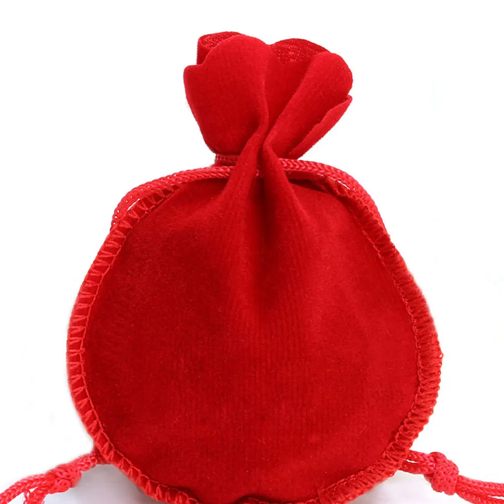 

20Pcs Jewelry Bags Red Drawstring Gourd Pouches 9x12cm Small Gift Bags for Rings Bracelets Wedding Christmas Party Favor Storage