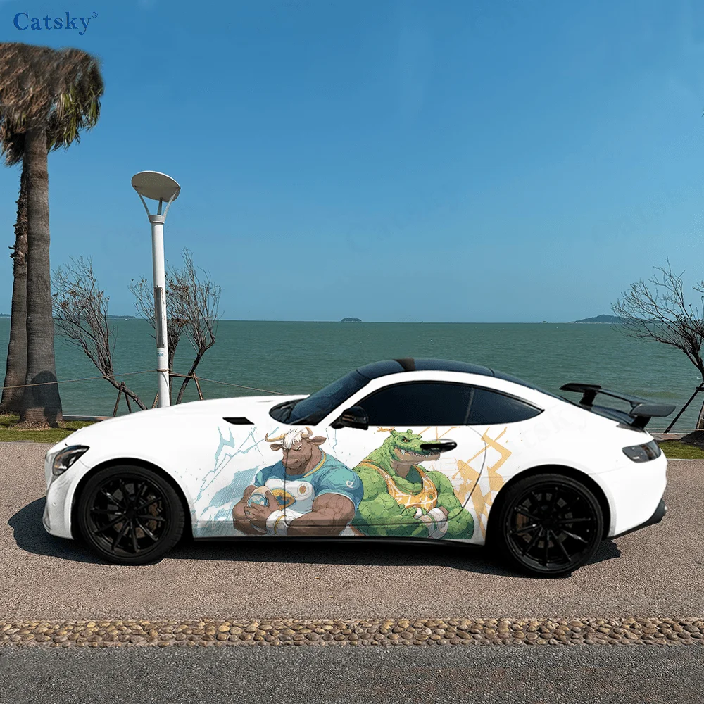 

Виниловые наклейки с мышцами крокодила и коровы, самоклеящаяся наклейка из ПВХ, подходит для грузовиков, внедорожников, украшения, автоаксессуары, подарок