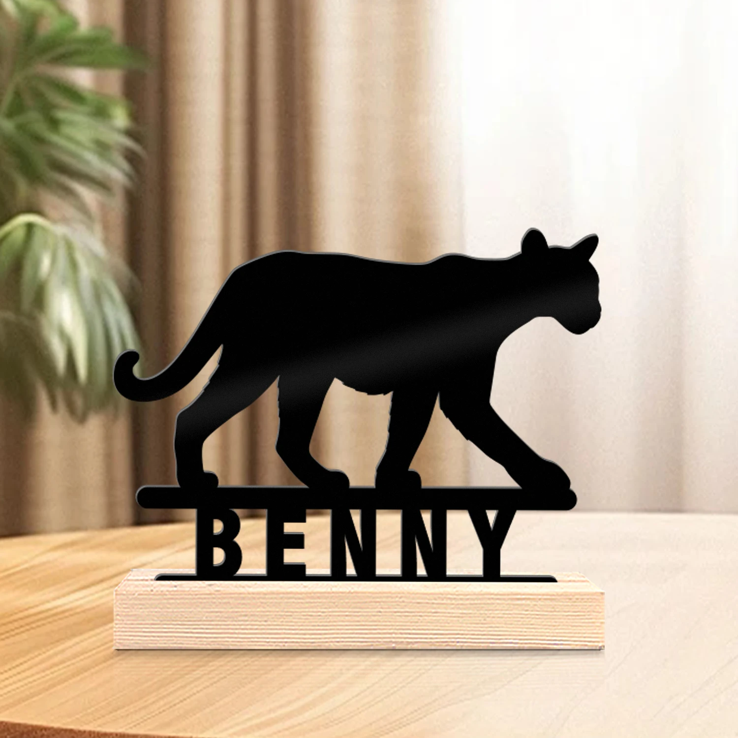 1pc Customized Metal Handicraft Ornaments Custom Name Equipped with Wooden Base Holiday Gifts for Family and Friends