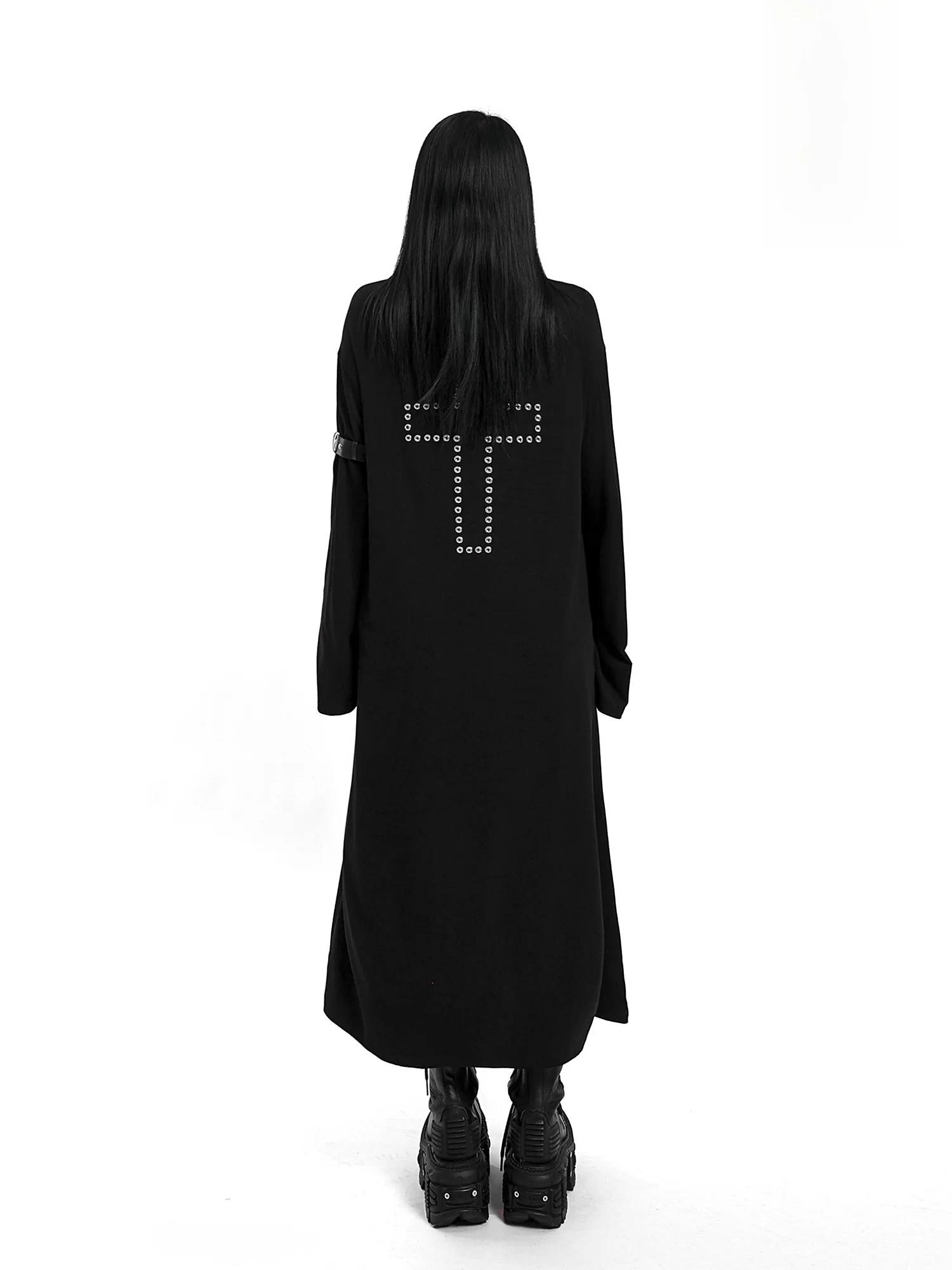 Spring Summer Lightweight Ultra Long Open Cardigan Belt Hole Drill Large Cross Sleeveless Coat for Women Cotton V-neck Long S...