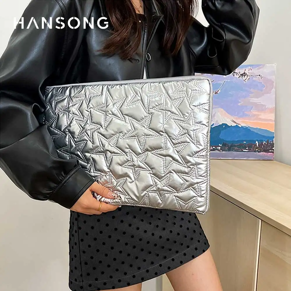 Star-shaped Solid Color Pleats Tablet Case for 11-15inch Tablet for iPad Sleeve Case Protective Laptop Storage Bag For Macbook