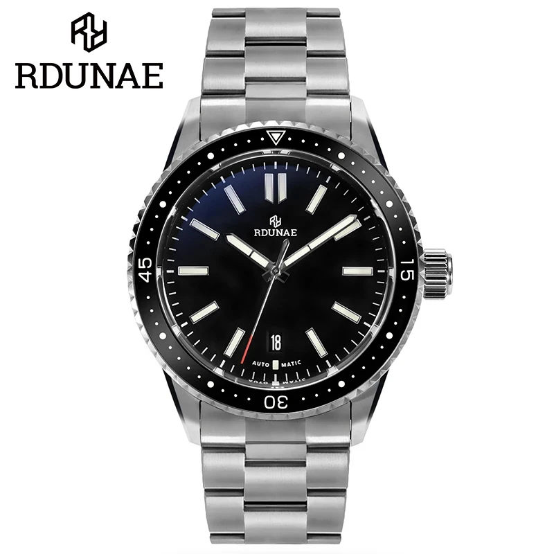 RDUNAE R4 43mm Men\'s Automatic Watch NH35 Automatic Mechanical Sapphire 316L Stainless Steel 300M Water Resistant Luxury Watch