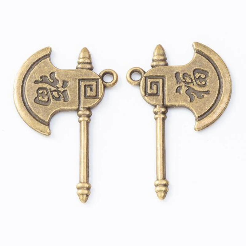 23*36Mm Antique Bronze Vintage Ancient Fu Axe Hatchet Earrings For Women Earing Metal Alloy Drop Dangle Earring Jewelry Fashion