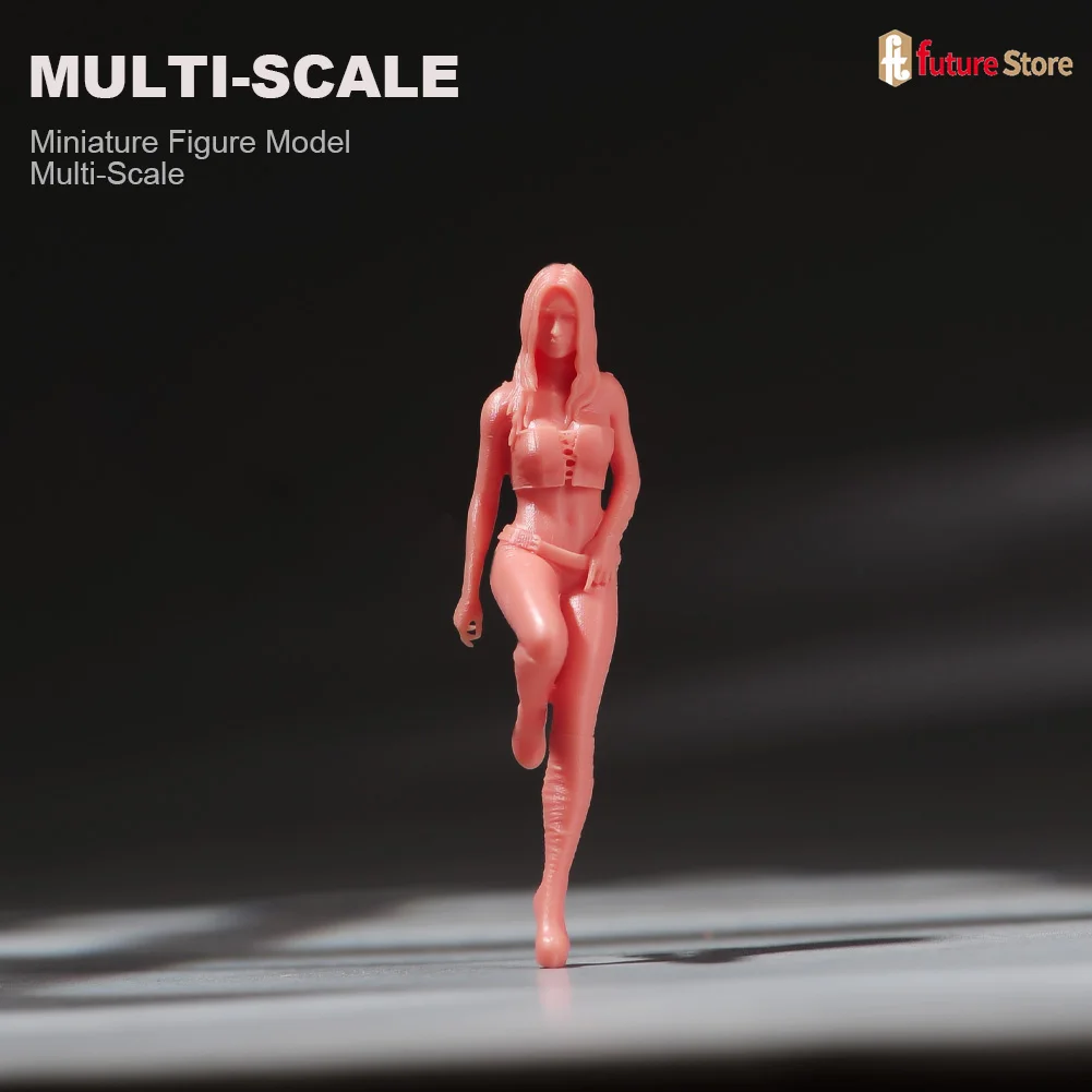 Miniature Figure 1/87 1/64 1/43 1/24 1/18 Sexy Girl Stand By the car Mini Diorama Figurines Doll Model Scene Props Decor