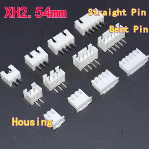 100PCS XH2.54 직선 핀/구부러진 핀 커넥터; 2.54mm 하우징 및 직선 핀 헤더, XH-2/3/4/5/6/7/8/10P