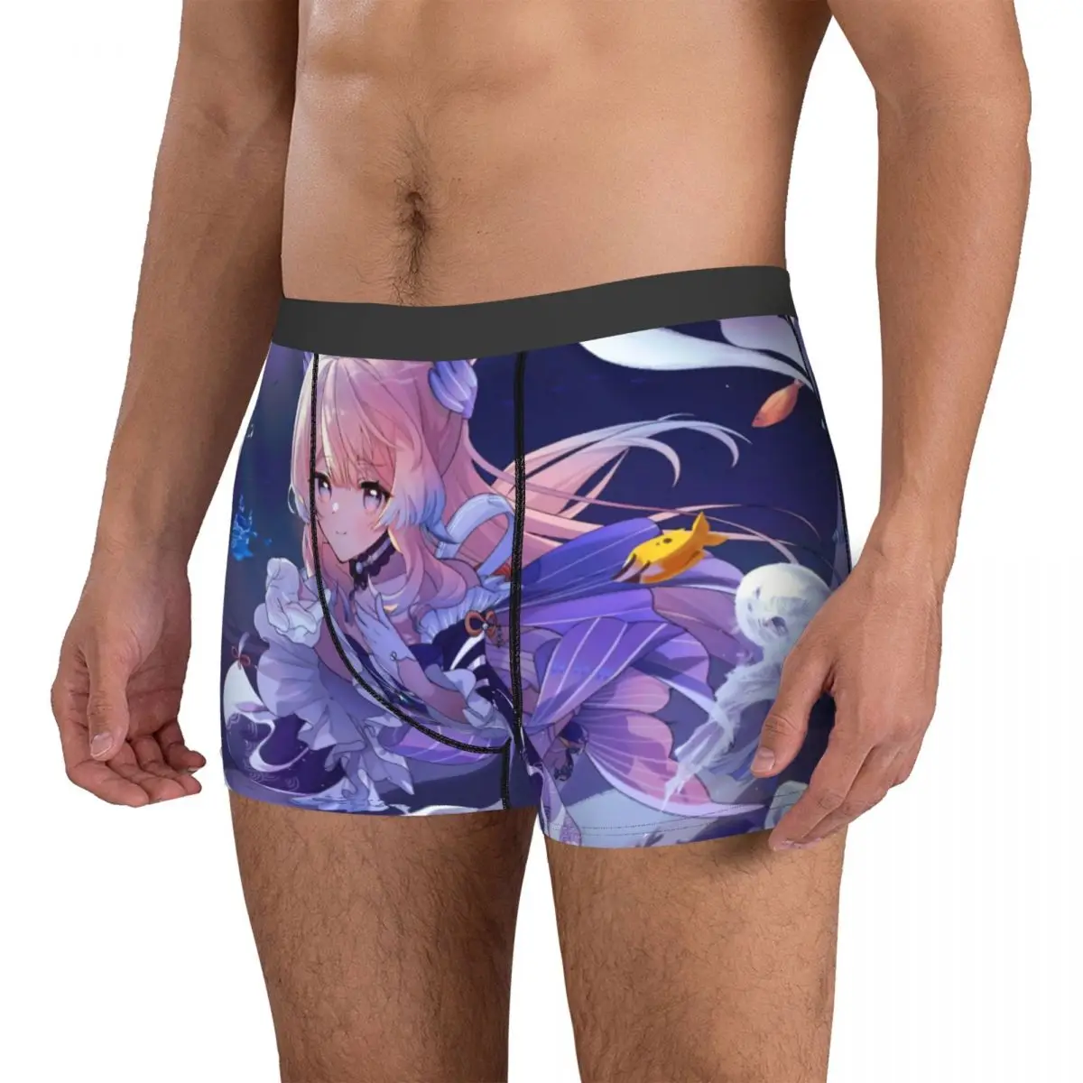 Fashion Boxer Sangonomiya Kokomi Shorts Panties Men Underwear Genshin Impact Anime Breathable Underpants for Homme S-XXL