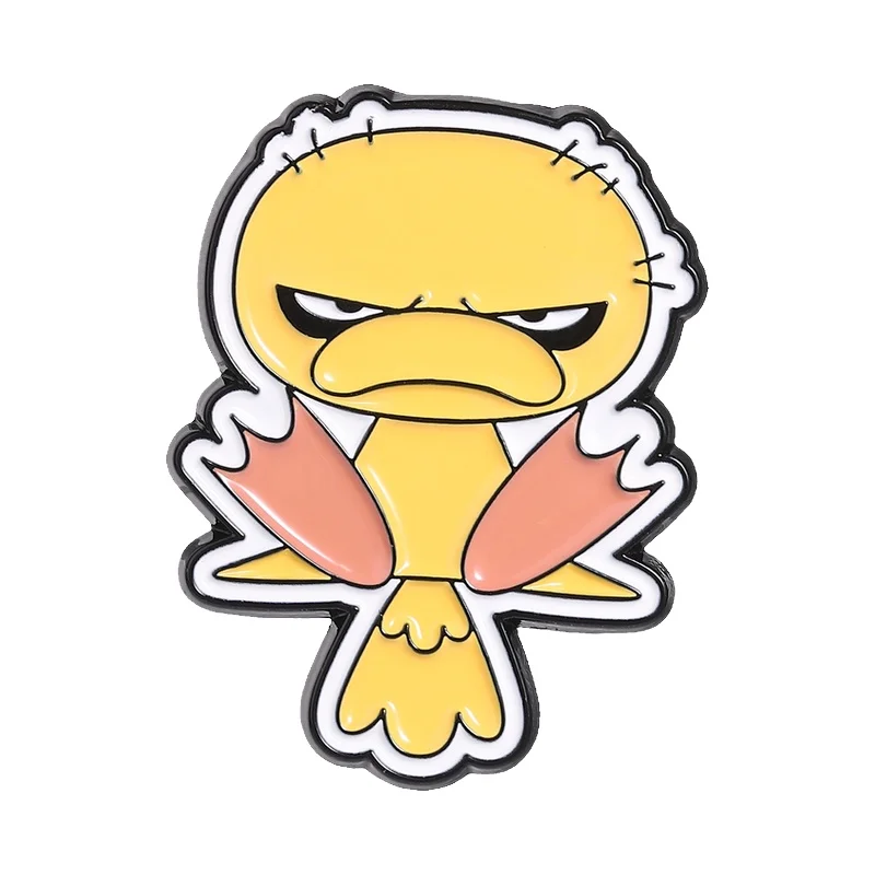 

Angry and Irritable Anime Duck Enamel Pins Funny Animal Yellow Duck Metal Brooches for Backpack Clothes Lapel Badge Jewelry Gift
