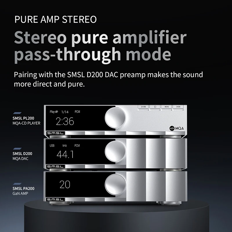 SMSL PA200 amplificador de potencia de nitruro de galio nuevo GaN FET Pure AMP MONO frecuencia de conmutación de hasta 1Mhz
