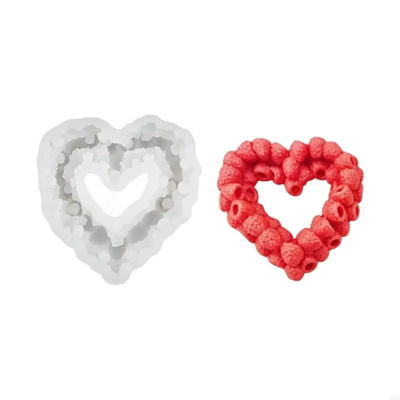 Nonstick Silicone Mould Raspberry Heart Designs For Candle Making JOMD